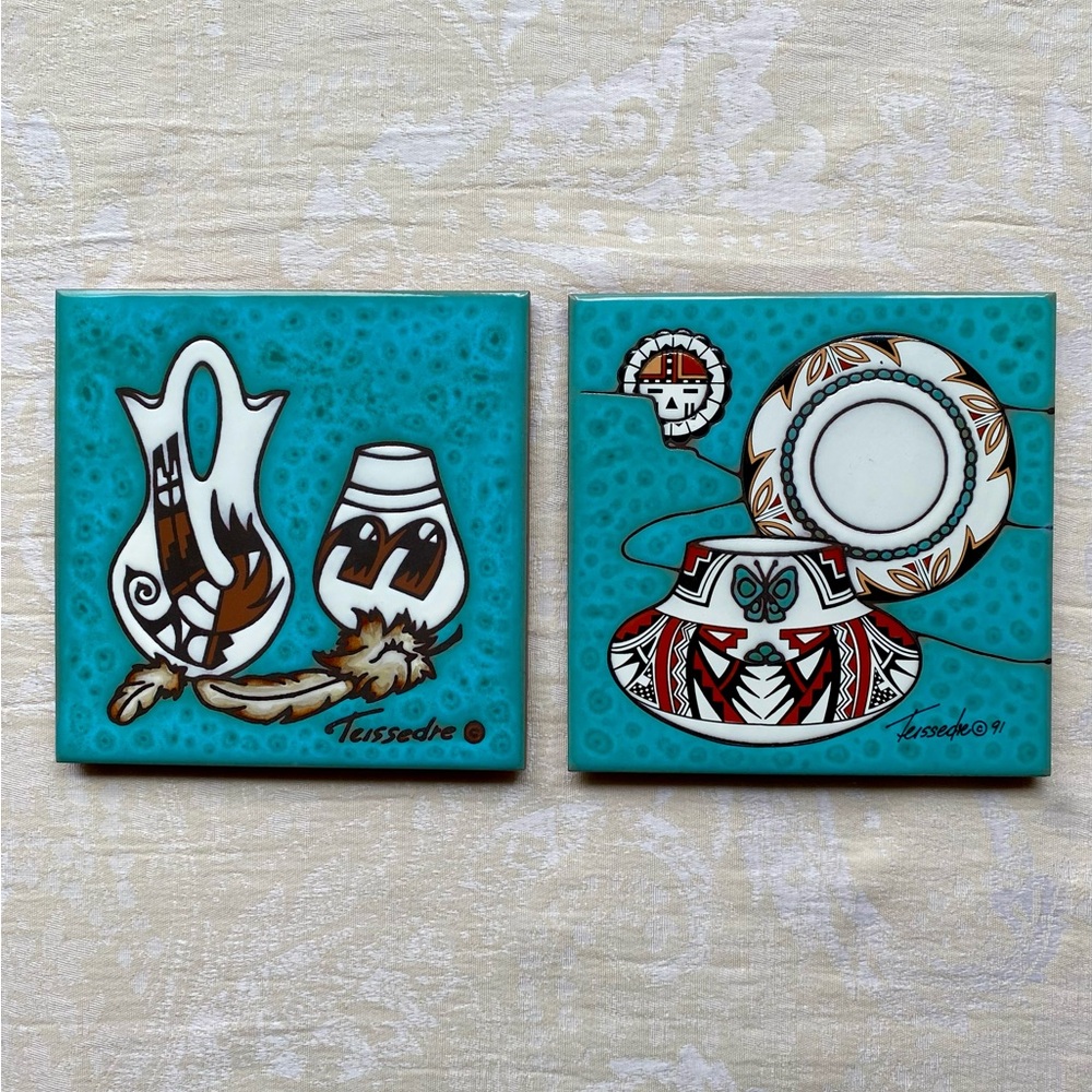 Cleo Teissedre Tile Wall Hanging Coasters